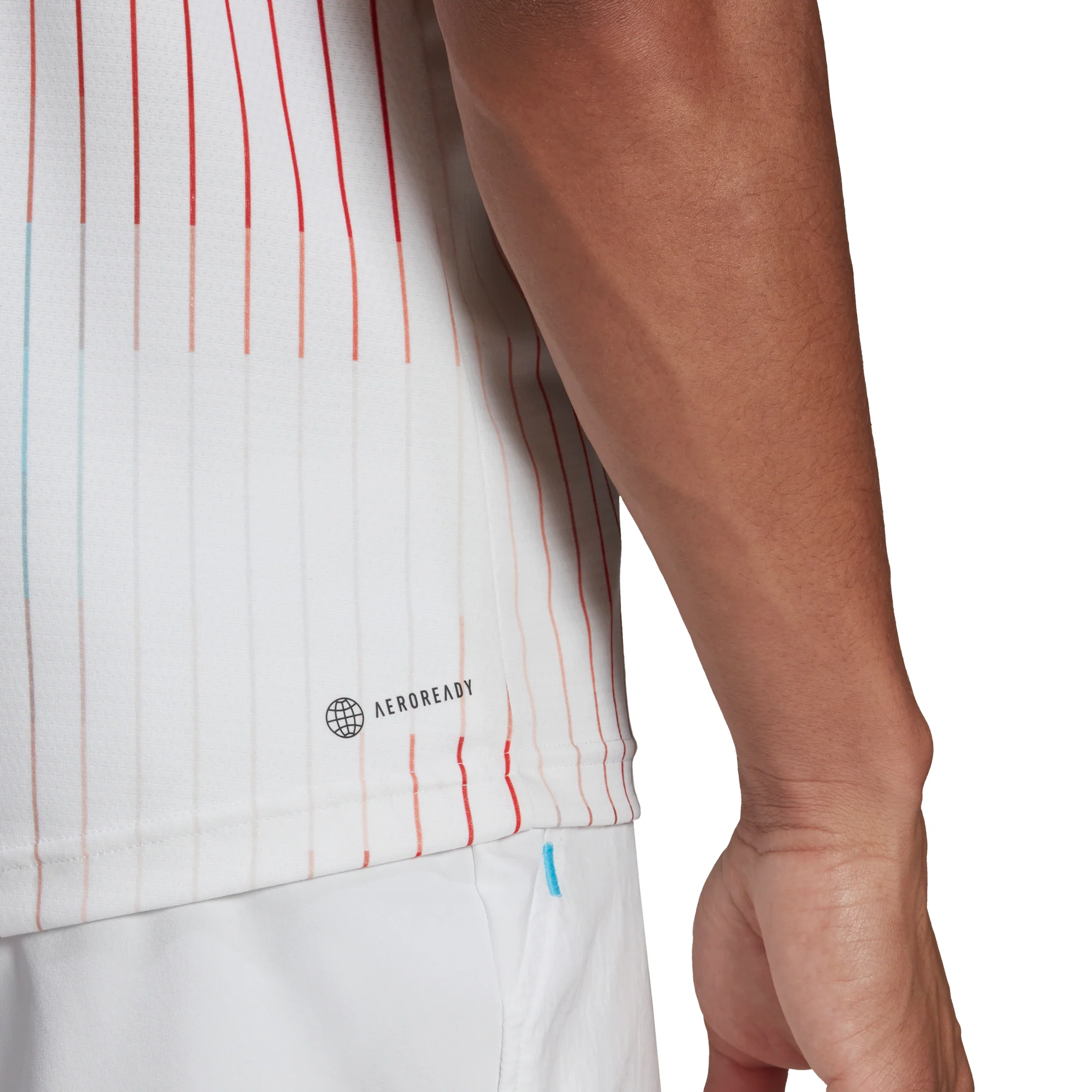 Adidas Melbourne Free lift Polo - White/Legacy Burgandy/Sky Rush - Image 4