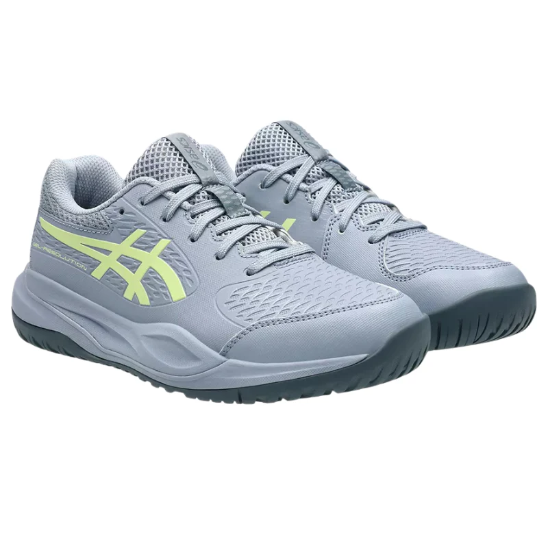Asics GEL-RESOLUTION X GS 2026 Junior Tennis Shoes - Grey Blue/Pistachio - Image 3