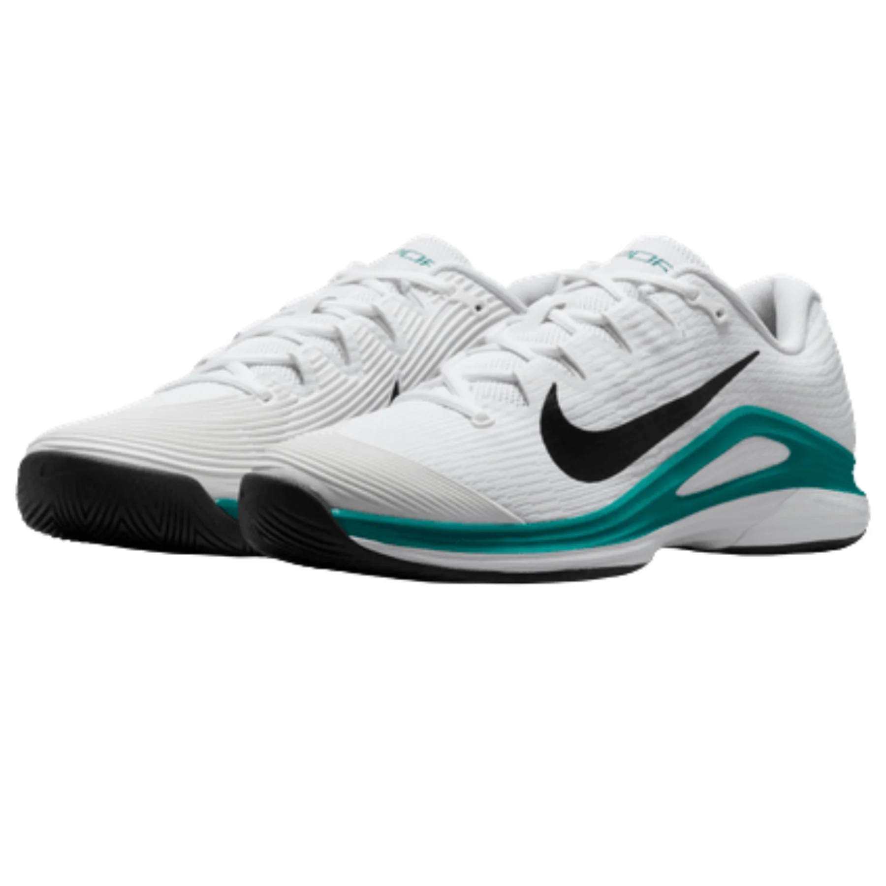 Nike Vapor 12 Mens Hard Court Tennis Shoes - White/Black Radiant Emerald - Image 7