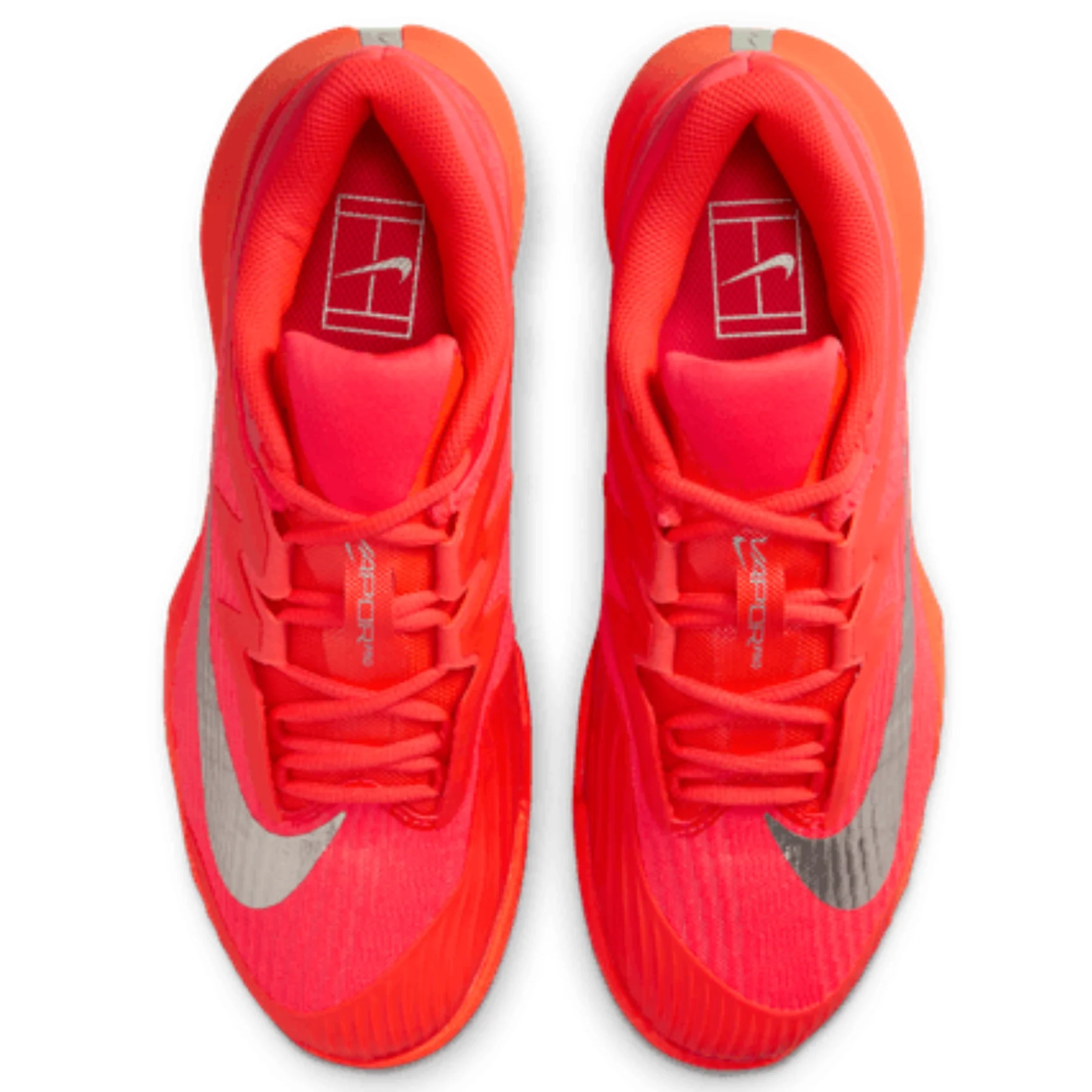 Nike Zoom Vapor Pro 3 Premium Womens Hard Court Tennis Shoes - Bright Crimson/Metallic Silver - Image 8